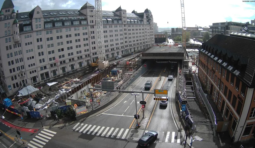 Nylig installert kamera nord for byggeplassen. Bilde tatt 19.08.26